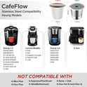 Noalto Reusable K Cups and Coffee Pods,Universal stainless steel k Cups for Keurig 2.0 and 1.0 Coffee Makers machine(2pack)