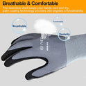 Safety Work Gloves MicroFoam Nitrile Coated-3/6/12/36 Pairs,Breathable Nylon Working Gloves for Men Women