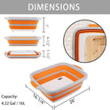 Tiawudi Large Collapsible BBQ Prep Tub with Lid(4.22 Gal/16L), Foldable Camping Sink with Colander, Cutting Board, Dish Basin for Kitchen, Bowl, Vegetable and Fruit, Storage Basket for Picnic