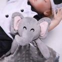 Pro Goleem Elephant Security Blanket, Soft Lovey Unisex Lovie Baby Gifts for Boys and Girls Snuggle Toy Stuffed Animal Newborn Essentials and Items Grey 16 Inch