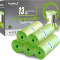 Compostable Trash Bags - FORID 13 Gallon Tall Kitchen Garbage Bags 80 Count Unscented Trash Can Liners 55 Liter Medium Wastebasket Bags for Bathroom Home Bedroom Office Garbage Can (5Rolls/Green)