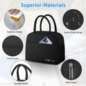 DALINDA Lunch Bag Lunch Box for Women Men Reusable Insulated Lunch Bags,Water-Resistant Cute Cooler Lunch Tote Bag, Large Capacity for Work Travel Picnic,Black