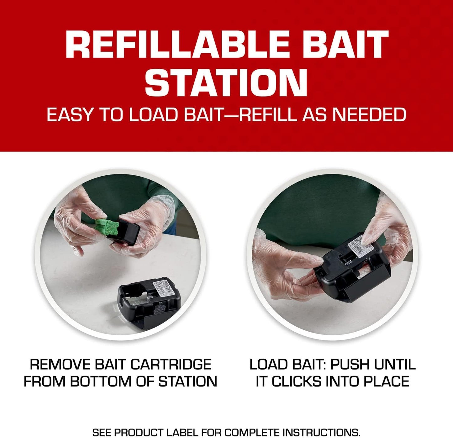 Tomcat Mouse Killer, Child and Dog Resistant Refillable Station — Weather-Resistant Indoor/Outdoor Bait Station with Clear Monitoring Lid, 1 Station and 16 Bait Blocks