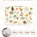Babebay Disposable Stick-on Placemats 40 Pack for Baby & Kids & Toddler, Sticky Placemats Restaurant Table Mats 12" x 18" (Animal Alphabet)