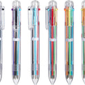 Favide 22 Pack 0.5mm 6-in-1 Multicolor Ballpoint Pen,6-Color Retractable Ballpoint Pens for Office School Supplies Students Children Gift,Kids Party Favors