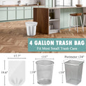 Small Trash Bags 4 Gallon - 105 Count 4 Gallon Trash Bag, Unscented Small Garbage Bags Bathroom Trash Bags, White 4 Gal Small Trash Can Liners