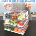 Pomeat 10 Pack Fridge Organizer, Stackable Refrigerator Bins with Lids, BPA-Free Produce Fruit Storage Containers for Fridge, Clear for Food, Drinks, Vegetable