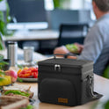 HOTOR Insulated Lunch Box for Men & Women - Leak-Proof Cooler Lunch Bag with 4 Pockets, Adjustable Strap, Ideal for Work, Picnic, Travel - Medium, Black, 10.2"×6.9"×8.5"