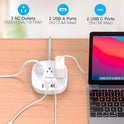 Flat Plug Power Strip, 6ft Ultra Flat Extension Cord - 3 Outlets 4 USB Ports (2 USB C) 22.5W/4.5A Desktop Charging Station, Power Strip No Surge Protection for Cruise Ship, Dorm Room Travel Essentials