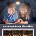 ETENWOLF AIR 3 Air Pump for Inflatables with 2600 mAh Battery & Camping Light, Ultra-Fast and Mini Electric Air Pump, Inflate Deflate for Air Mattress, Pool Floats, Vacuum Storage Bags