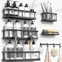 YASONIC Shower Caddy, 100% Rustproof Shower Organizer with Soap Holder, 6 Pack Large Capacity Shower Shelves for Inside Shower, No Drilling Bathroom Organizers and Storage for Kitchen & Home Decor