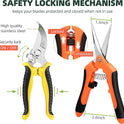 3 Pack Garden Pruning Shears, Stainless Steel Shears, Gardening Shears, Scissors, Garden Clippers, Pruning Snips, Pruning Shears for Gardening Tools
