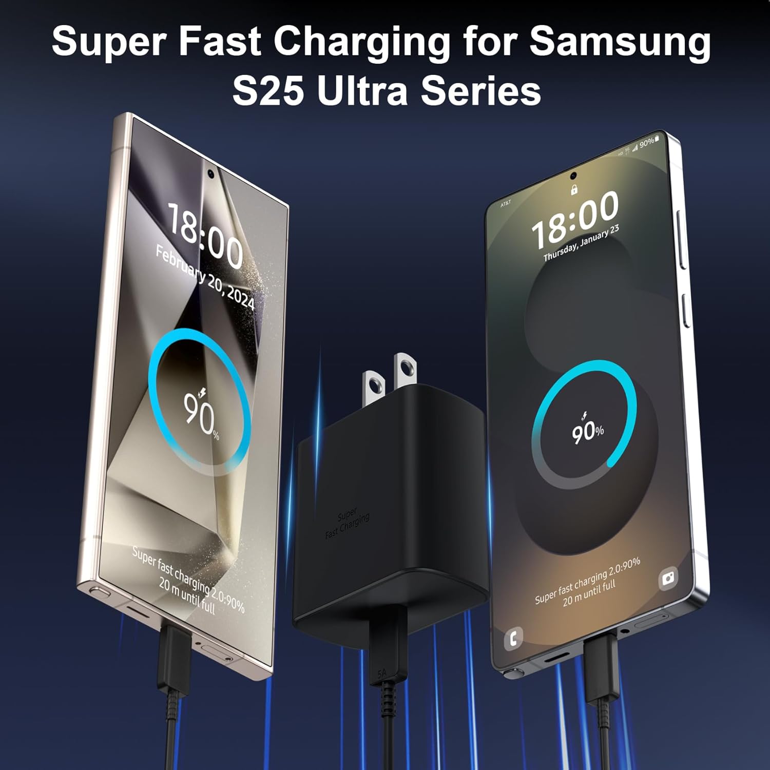 45W USB C Super Fast Charger, Type C Charger Fast Charging Android Phone Charger Block with 10FT Type C Charging Cable for Samsung Galaxy S25/S25 Ultra/S25+/S24 Ultra/S24/S24+/S23/S23 Ultra/S22 Ultra