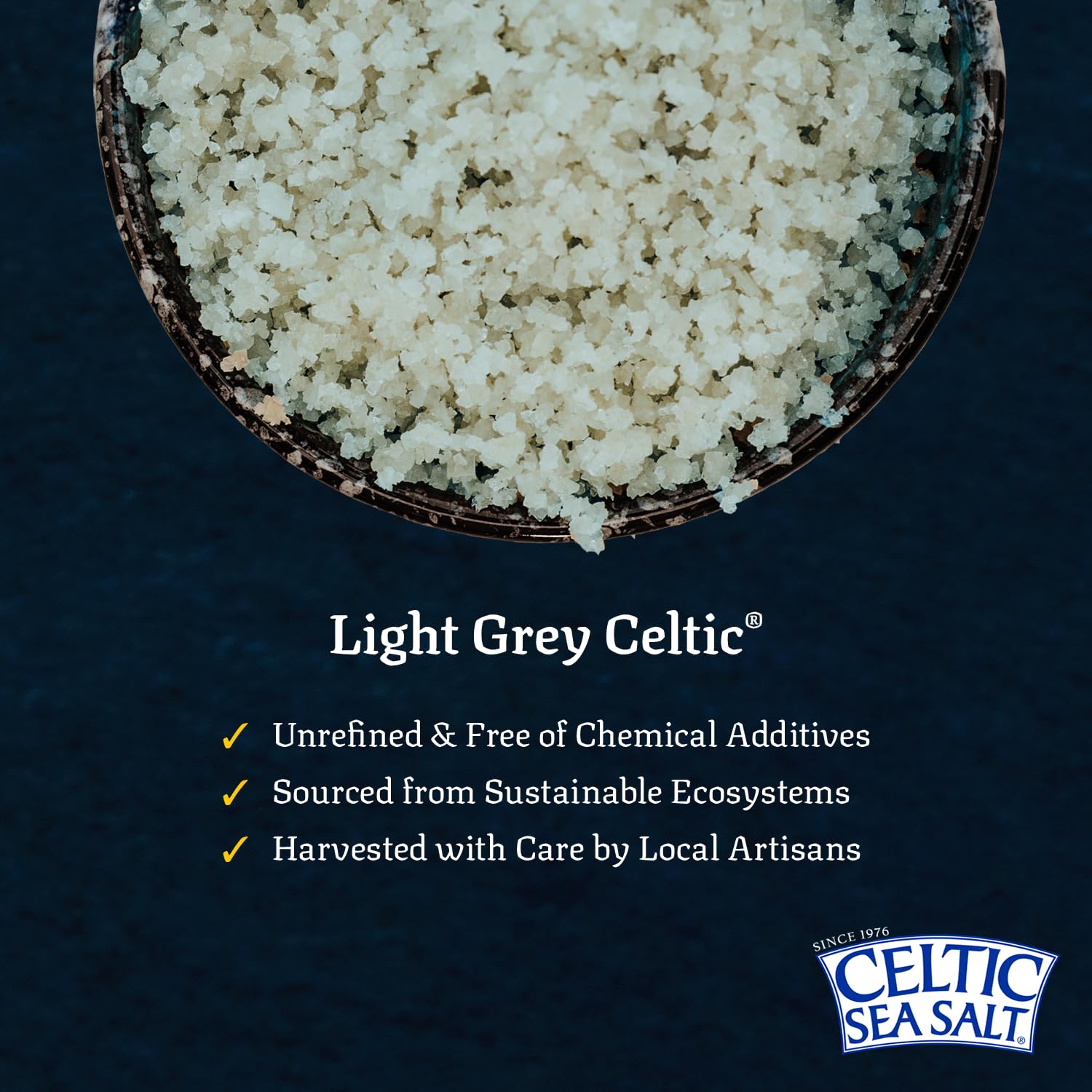Celtic Sea Salt, Light Grey Mineral Sea Salt, 1 Pound Resealable Bag Unrefined Hydration, Hand-Harvested, Vital Minerals, Family Founded Since 1976