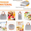 Lunch Bag for Women & Men Adult Insulated Lunch Box, Small Leakproof Cooler Food Lunch Containers Reusable High Capacity Lunch Tote Bags for Work, Travel, Outdoor (Grey)
