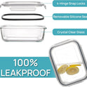 Vtopmart 5Pack 22oz Glass Storage Containers with Lids, Glass Meal Prep Food Container Sets with Snap Airtight Lids for Microwave, Oven, Freezer and Dishwasher
