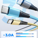 USB C Cable 10FT 3Pack Fast Charging Nylon Braided Long Type C Charger Cable for Samsung Galaxy S24 S23 S22 S21 S10 S9 S8 A02s A03s A11 A12 A13 A14 A21 A22 A32 A42 A53, Tablet, LG, Moto, TCL
