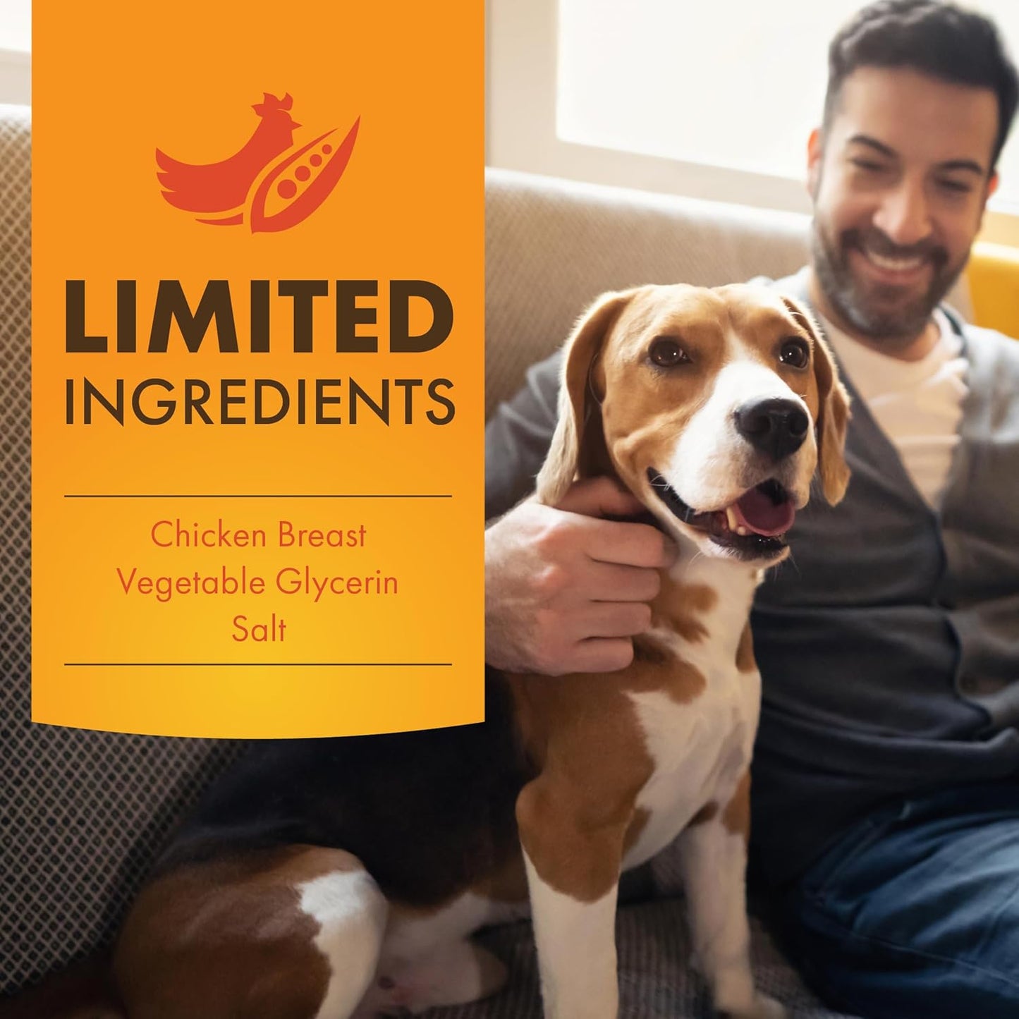Dog Treats, Chicken Jerky for Dogs, Made with 100% Real Chicken Breast, 16 Ounces, Healthy, Easily Digestible, Long-Lasting, High Protein Dog Treat, Satisfies Dog's Urge to Chew (Pack of 1)