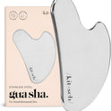 Kitsch Stainless Steel Gua Sha Facial Tools - Lymphatic Drainage Massager for Face & Chin, Jawline Shaper, Double Chin Reducer, Guasha Tool for Face Massager, Skin Care Tools Gifts for Women - Silver