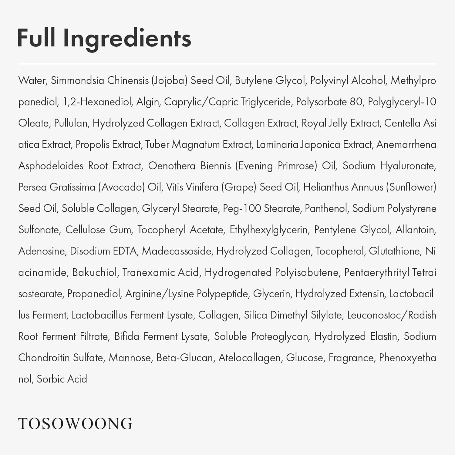 TOSOWOONG Real Collagen Fit, Hydrolyzed Collagen Wrapping Mask, Peel Off Facial Mask for elasticity, Hydrating, Glow, Glass Skin, Face Moisturizer, Self Care, Korean Skin Care, 50ml, 1.69 fl. oz.