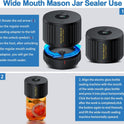 Electric Mason Jar Vacuum Sealer Kit for Wide Mouth and Regular Mouth Mason Jars