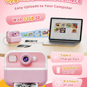 Instant Camera, Front Rear Dual Selfie Kids Camera with 1080P Videos, Holiday Birthday Gifts for Kids Age 3-12, Toddler Portable Travel Print Digital Camera Toy for 4 5 6 7 8 9 Year Boys Girls