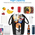 DALINDA Lunch Bag Lunch Box for Women Men Reusable Insulated Lunch Bags,Water-Resistant Cute Cooler Lunch Tote Bag, Large Capacity for Work Travel Picnic,Black