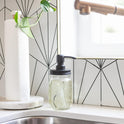 Jarmazing Products Mason Jar Soap Dispenser - Black - 16 oz Ball Mason Jar Liquid Dispenser for Kitchen & Bathroom - Glass - Kitchen Soap Dispenser with Rust Proof Stainless Steel Pump & Lid