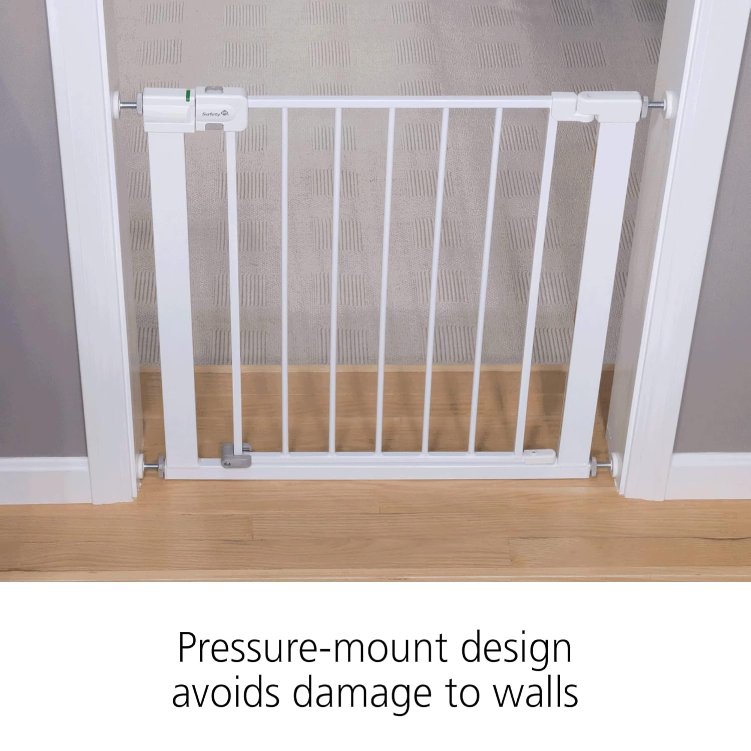 Safety 1st Easy Install Walk-Thru Baby Gate with Door – White, 28” Tall, Fits 29”–38” Doorways