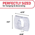 Command Indoor Mini Light Clips, 45 Clear Clips and 54 Command Strips, Damage Free Hanging Christmas Decorations, Wall Clips for Hanging Lights and Cable Management, Holds up to 0.3 lb
