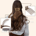 8 Pack Flat Hair Clips for Women – Large Matte Rectangle No-Slip Claw Clips, Strong Hold Square Hair Accessories for Thick & Thin Hair, Lay Flat Design for Work & Daily Styling