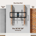 Mounting Dream TV Mount Fixed for Most 42-84 Inch Flat Screen TVs, TV Wall Mount Bracket up to VESA 600 x 400mm and 132 lbs - Fits 16"/18"/24" Studs - Low Profile and Space Saving MD2163-K