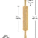 FARBERWARE Classic Wood Rolling Pin, 18-Inch Hardwood Dough Roller for Baking Pizza, Pies, Pastry and Cookies, Ergonomic Handles, Kitchen Essential