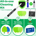 XINDELL Windshield Cleaner Tool – Car Interior Window Cleaning Kit with Extendable Handle & 4 Microfiber Pads, Auto Wiper Inside Windshield Brush for Car & Home Windows