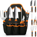 Gardening Tool Set, CHRYZTAL Stainless Steel Heavy Duty Gardening Tool Set, with Non-Slip Rubber Grip, Storage Tote Bag, Outdoor Hand Tools, Ideal Gardening Gifts for Women