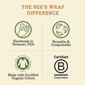 Bee's Wrap Beeswax Wraps for Food - Honeycomb 3 Pack (S, M, L) Made in USA Reusable & Organic Food Wraps, Sandwich Wrap & Bowl Covers - Eco-Friendly Alternative to Aluminum Foil & Plastic Wrap