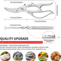 MAD SHARK Heavy Duty Poultry Shears, Kitchen Shears with Non-Slip Handle & Safety Lock, All Purpose Kitchen Scissors for Chicken, Meat Cutting, Turkey, Fish, Vegetables, Spring Loaded, Dishwasher Safe