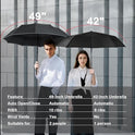 MRTLLOA 42/49 Inch Compact Windproof Travel Umbrella for Rain, Lightweight, Portable, Automatic, Strong, Waterproof Folding Umbrellas for Women, Men and Teenagers