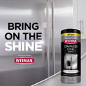 Weiman Stainless Steel Cleaner, 30 Count Cleaning Wipes, Removes Dirt, Grime, and Grease, No Streaks or Residue, Stainless Steel Polish for a Sparkling Clean and Shiny Surface, Cleaning Supplies