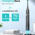 COSLUS Sonic Electric Toothbrush for Adults: 47000 VPM for Deep Cleaning & Whitening with Travel Case - 5 Modes for Sensitive Teeth & Braces, Wireless Charging, 6 Brush Heads for Home Family, Black