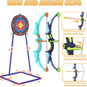 2 Pack Kids Bow and Arrow Set with LED Flash Lights, 14 Suction Cup Arrows and Fluorescence Standing Target-Perfect Indoor and Outdoor Game Archery Set Toy Gift for 4 5 6 7 8-12 Year Old Boys