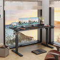 Furmax 55 x 24 Inches Electric Height Adjustable Standing Desk Large Sit Stand Up Desk Home Office Computer Desk Memory Preset with T-Shaped Metal Bracket, Black