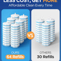 64 Count Toilet Wand Refills for Clorox Toilet Wand, 5X Cleaning Power Toilet Bowl Cleaners with Exclusive Formula, High-Density Disposable Toilet Brush Scrubber - No Falling Apart, Fresh Fragrance
