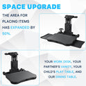 Car Back Seat Tray Table, Stable Foldable Auto Backseat Food Trays Desk for Rear Passenger Road Trip Eating & Work, Multifunctional Adjustable Travel Tray with Phone Drink Holder for Laptop iPad