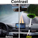 Windshield Cleaning Tool, Car Window Cleaner with 4 Washable Reusable Microfiber Pads, Extendable Long Handle Glass Wiper Cleaning Kit, Auto Accessories Universal for Office and Home (Green)