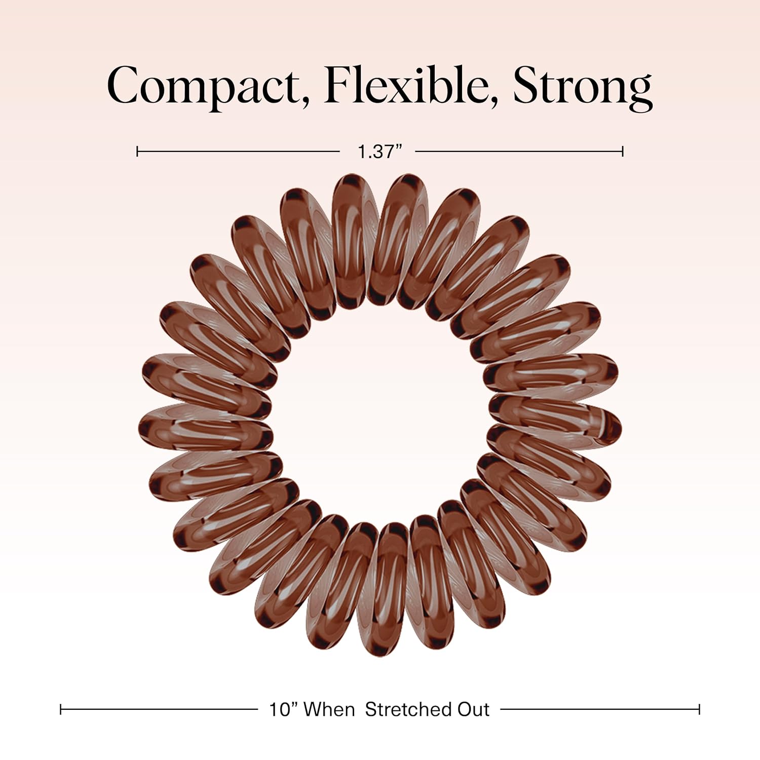 Kitsch Spiral Hair Ties for Women – Hair Ties No Damage, Ponytail Holders for Thick and Thin Hair – Creaseless and Dent-Free Coil, Phone Cord Style | Ideal Gifts for Women - 8pc Set, Brunette