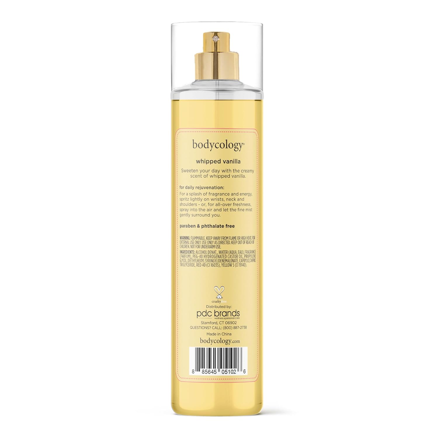 Bodycology Long-Lasting Fragrance Body Mist, Whipped Vanilla, 8 fl oz