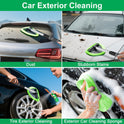 XINDELL Windshield Cleaner Tool – Car Interior Window Cleaning Kit with Extendable Handle & 4 Microfiber Pads, Auto Wiper Inside Windshield Brush for Car & Home Windows