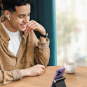 UGREEN Cell Phone Stand Holder for Desk Adjustable Compatible with iPhone 13 12 Pro Max 11 SE XS XR 8 Plus 6 7 Galaxy Note20 S20 S10 S9 S8 Foldable Black