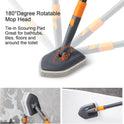 Tile Tub Scrubber Brush with 3 Different Function Cleaning Heads and 56" Extendable Long Handle-No Scratch Shower Scrubber for Cleaning Bathroom Kitchen Toilet Wall,Bathtub,Sink,Grey